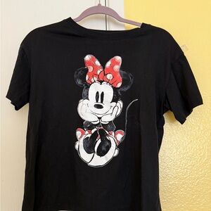 Disney Black Tee with Minnie Mouse Design
